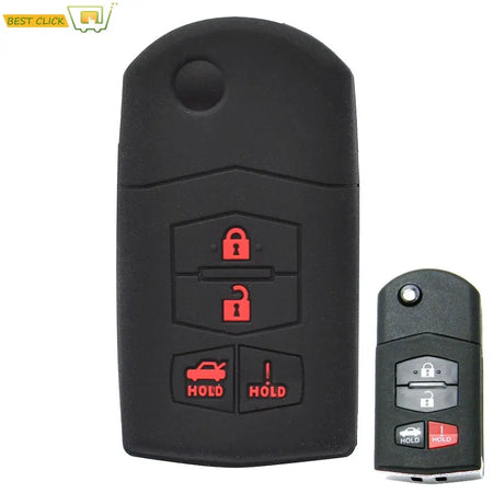 4 Buttons Silicone Car Key Case For Mazda 3 6 RX-8 MX5 MX-5 Miata MPV SPEED3 2010 2011 2012 2013 Cover Remote Fob Shell Sleeve by InterCyprus Trading Ltd