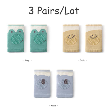 3 Pairs Baby Knee Pad Set Cartoon Mesh Thin &ndash; Non Slip 1B01-10-LHL / Average size (0-4Y)
