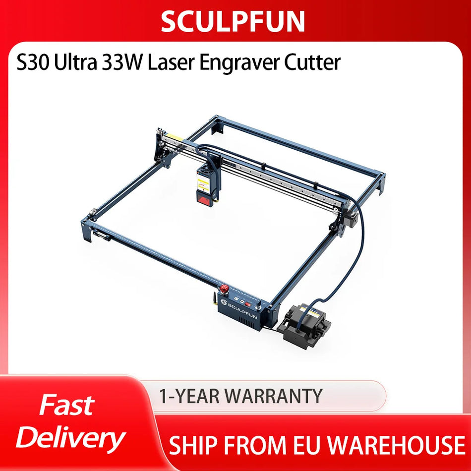 SCULPFUN S30 Ultra 33W lāzera gravētājs griezējs ar automātisko gaisa palīdzību, 600x600mm darba zona