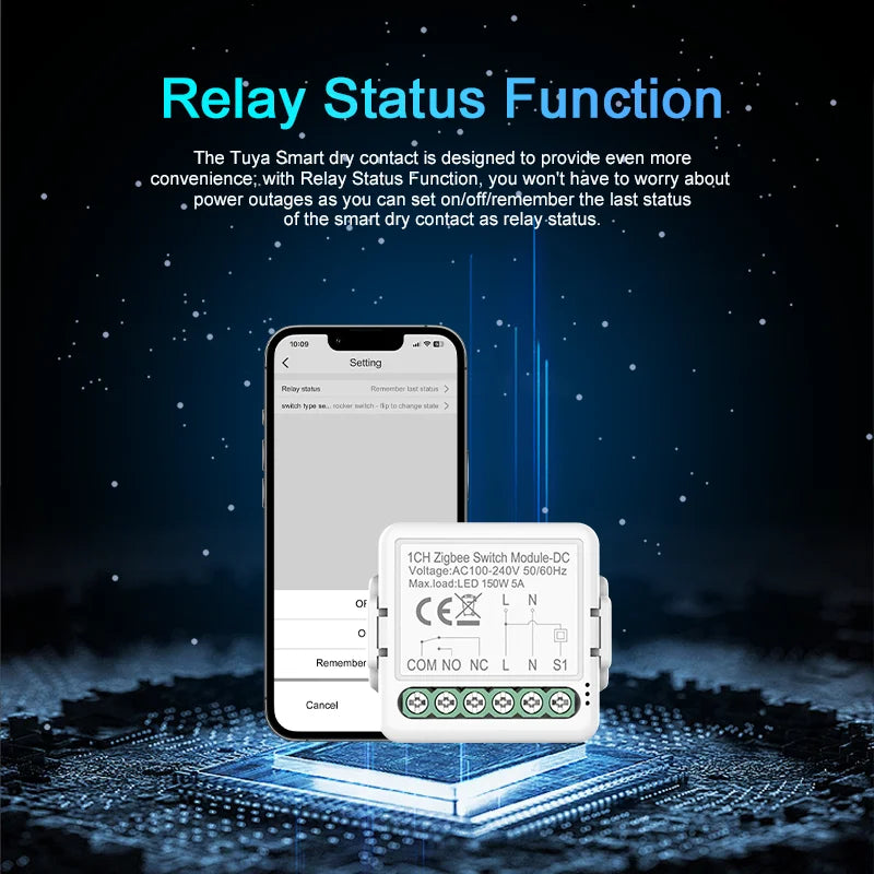 Smart Dry Contact WiFi &amp; Zigbee Switch Module - Alexa &amp; Google Home Compatible