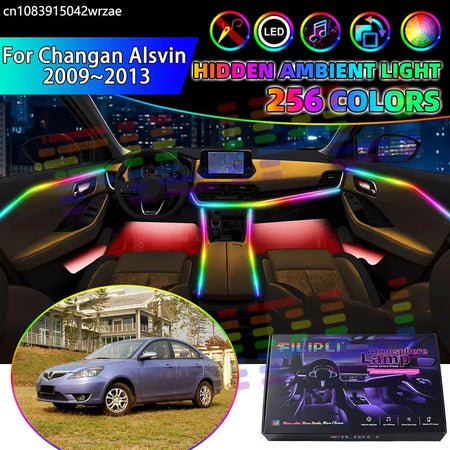 For Changan Alsvin 2009~2013 2010 2011 MK1 RGB Car Interior Ambient Lights Strips Breathing Lighting Kit App Control LED strips by InterCyprus Trading Ltd