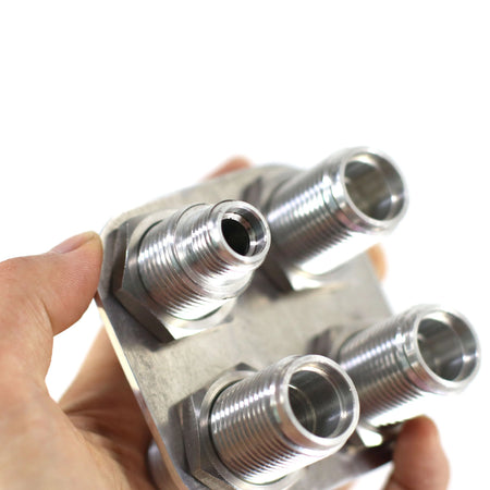 SherryBerg Aluminum 4 Port AC Air Conditioning Heater Hose Firewall Bulkhead Fitting Square by InterCyprus Trading Ltd