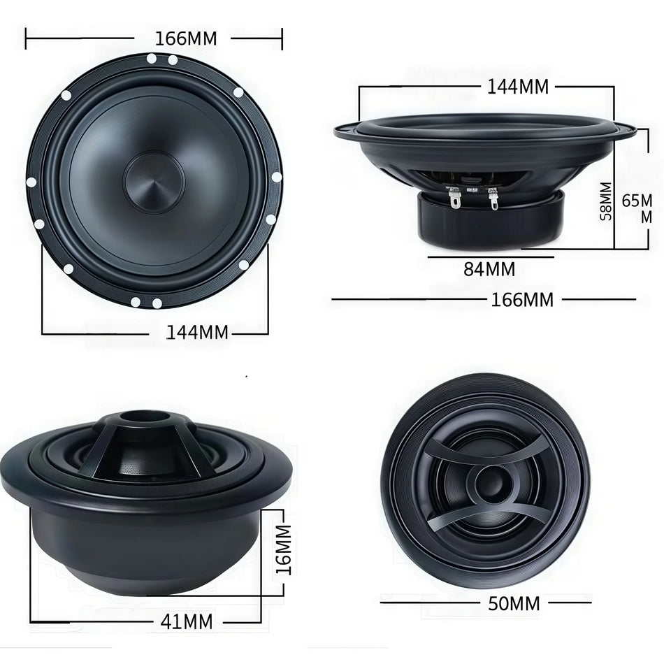 6.5 Inch Car Speakers 2 Way 180W Max Universal Full Range