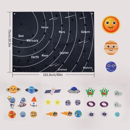 Montessori Space Educational Toy &ndash; Solar System Felt Board