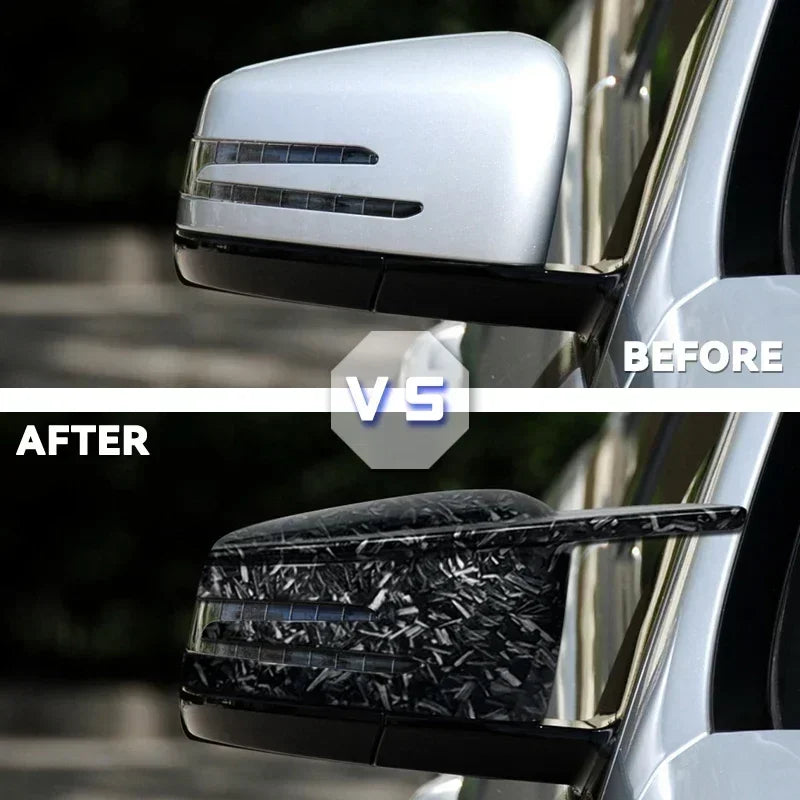 Anglies pluošto veidrodžių dangteliai Mercedes Benz W176 W246