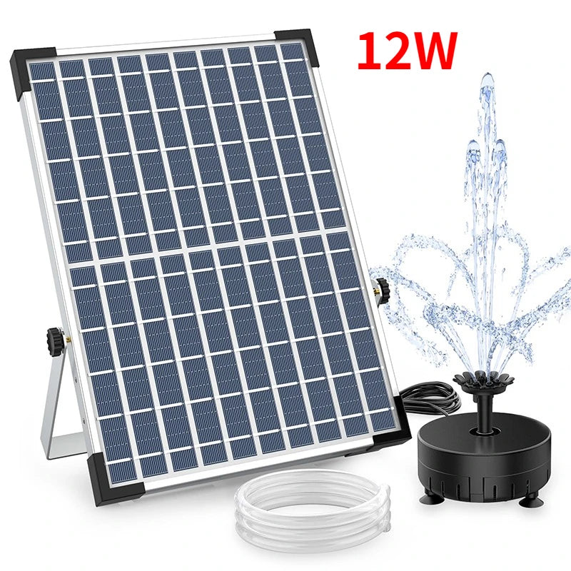 6.5W Split Solar Fountain Pump &ndash; Six Nozzles for Bird Bath 12W