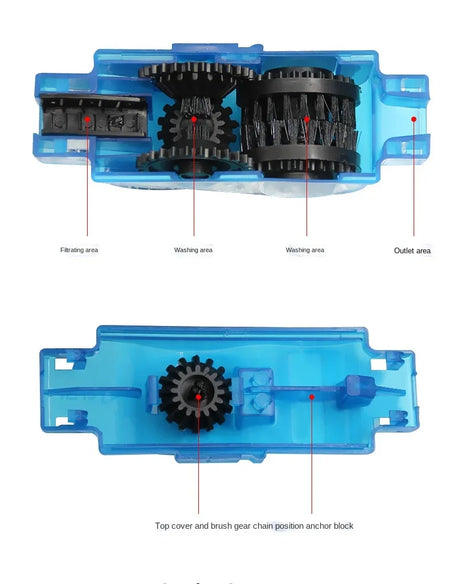 Portable Bicycle Chain Cleaner Kit - Easy Bristle Scrubber