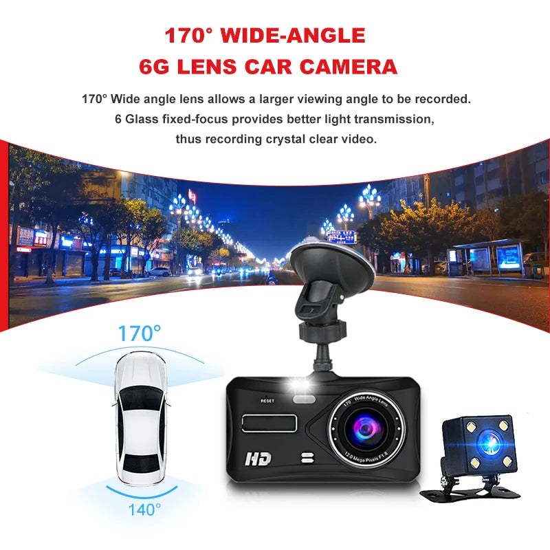 ACCEO 4.0 Inch Dashcam &ndash; Dual Lens 1080P Night Vision