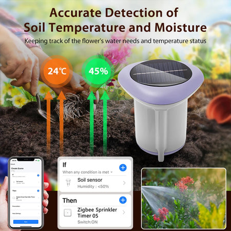 Tuya ZigBee Solar Soil Sensor &ndash; Smart Temperature and Humidity Monitoring