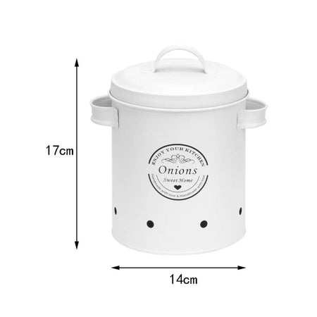 Potato Onion Garlic Storage Bin &ndash; Airtight Lid with Farmhouse Decor
