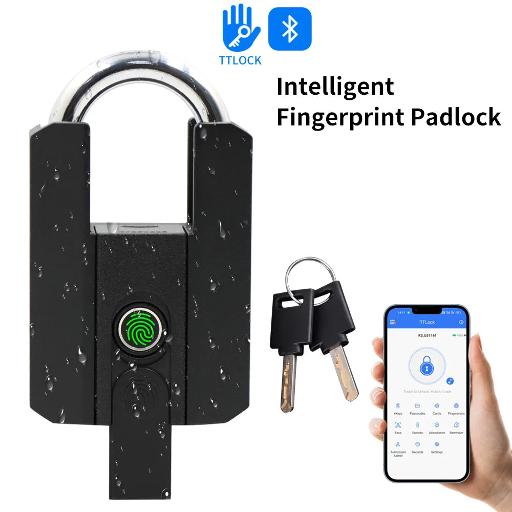TTLOCK 916TT Fingerprint Padlock &ndash; Bluetooth App Access