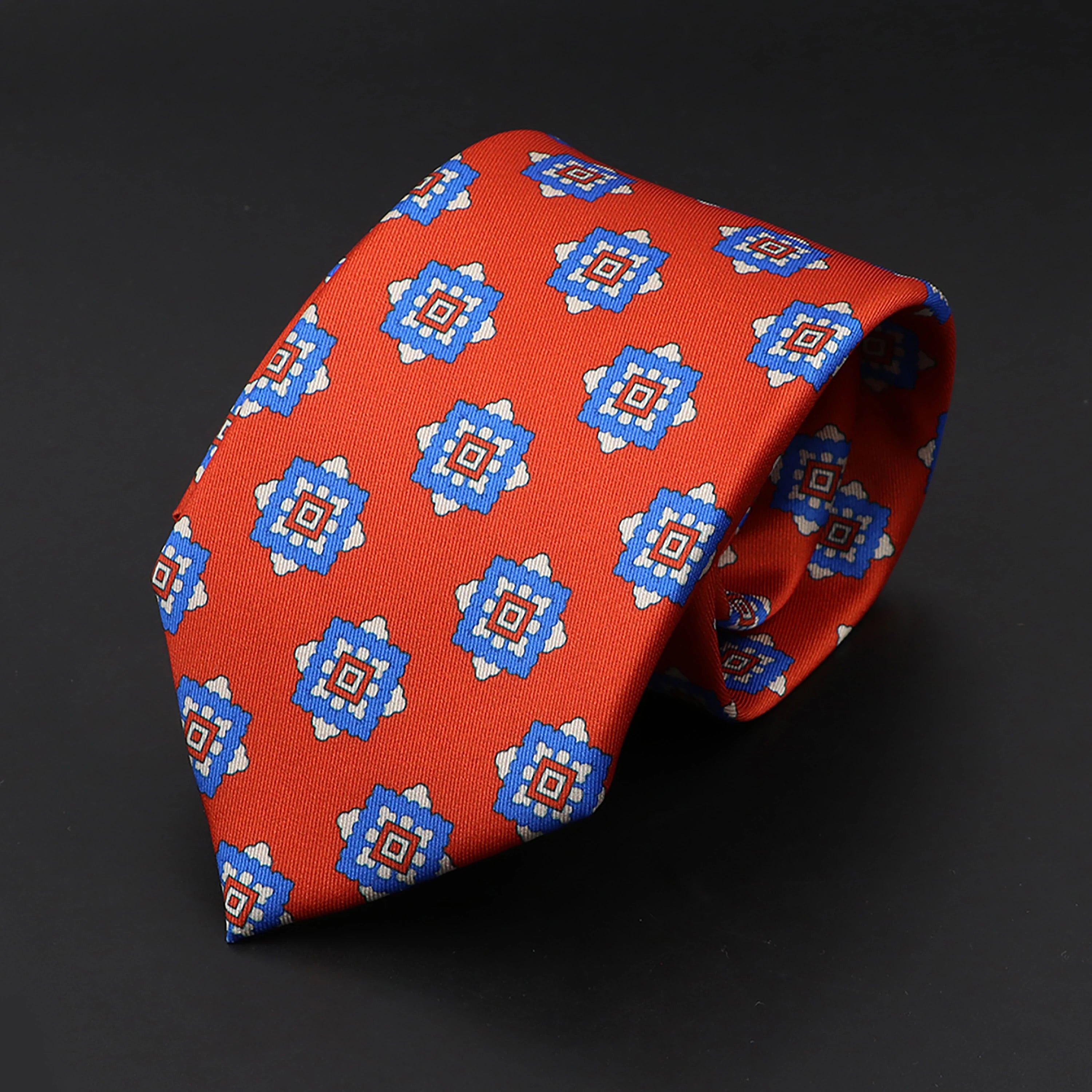 High Quality Soft Silk Ties in 51 Colours - Geometric Pattern Necktie for Men