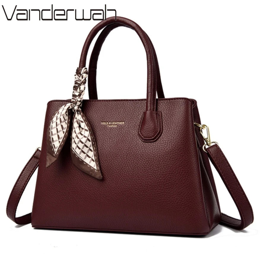 Genuine Leather Messenger Bag For Women, Luxury Tote With Crossbody Strap, Zipper Closure, Interior Pockets