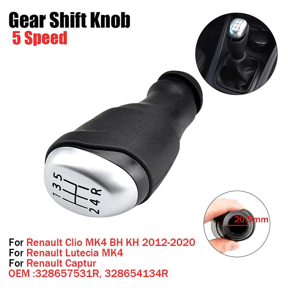 5 Speed Manual Gear Shift Knob For Renault Clio 4 MK4 Captur