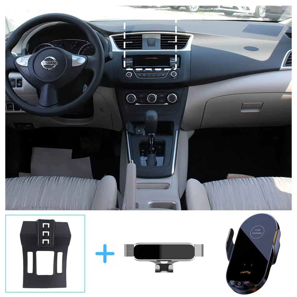 Wireless Charging Phone Mount For Nissan Sentra B17 2012-2019