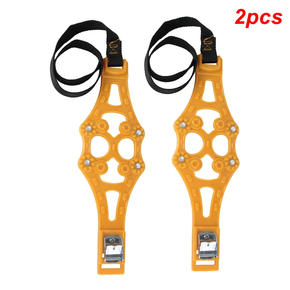 Car Snow Chains Anti-Skid Dual Buckle TPU &ndash; Strong Traction 2PCS YELLOW