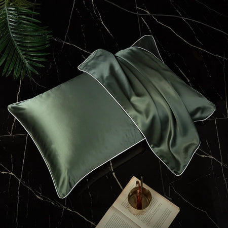 Mulberry Silk Charmeuse Pillowcase &ndash; Luxurious Comfort for Hair and Skin green / 480x740mm  1pc