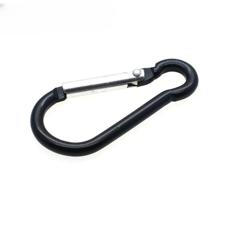 Aluminum Alloy Gourd Shaped Model 5 Outdoor Safety Spring Hook Carabiner with LED Light for Climbing Water Bottle Backpack 5PCS black