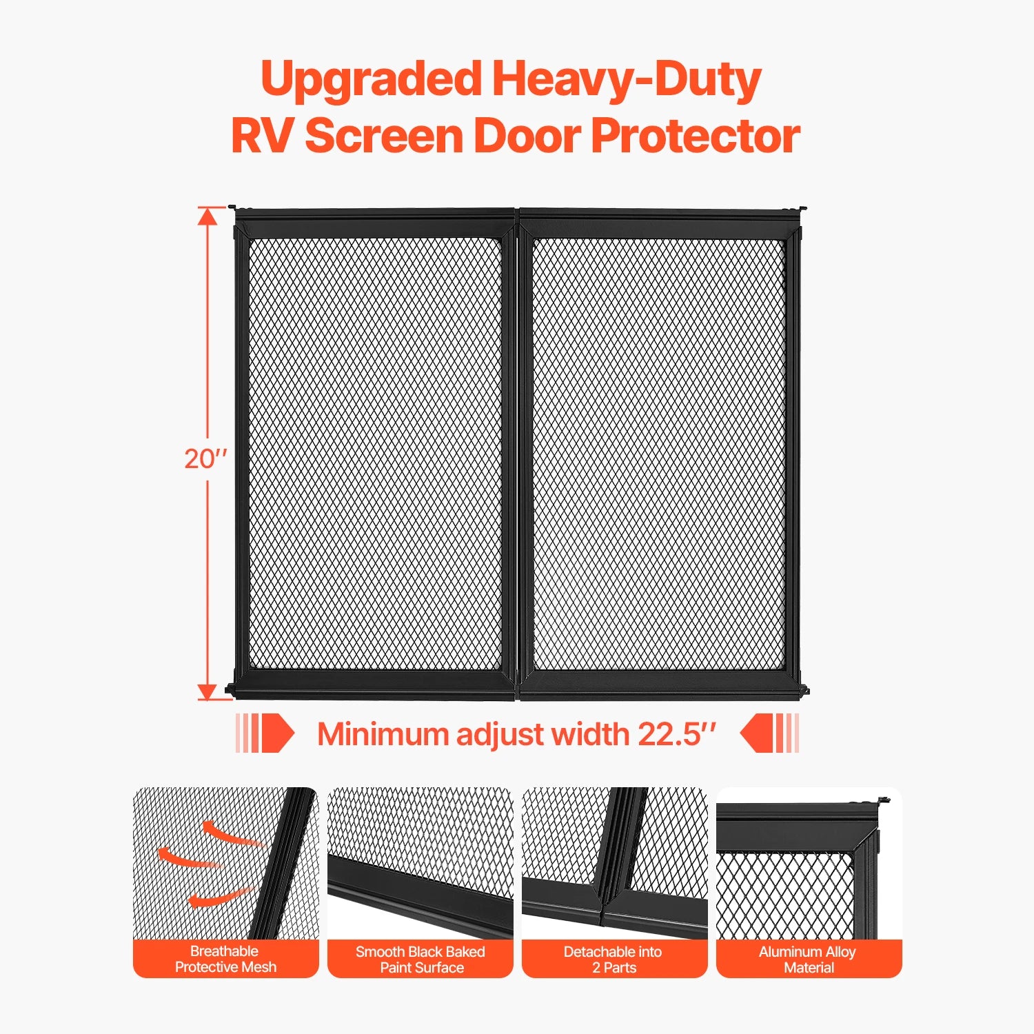 SucceBuy RV Entry Screen Door Protector &ndash; Breathable Mesh