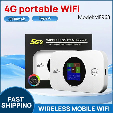 Xiaomi 4G LTE Pocket Router MiFi &ndash; Long Battery 3000mAh White LCD EU Version