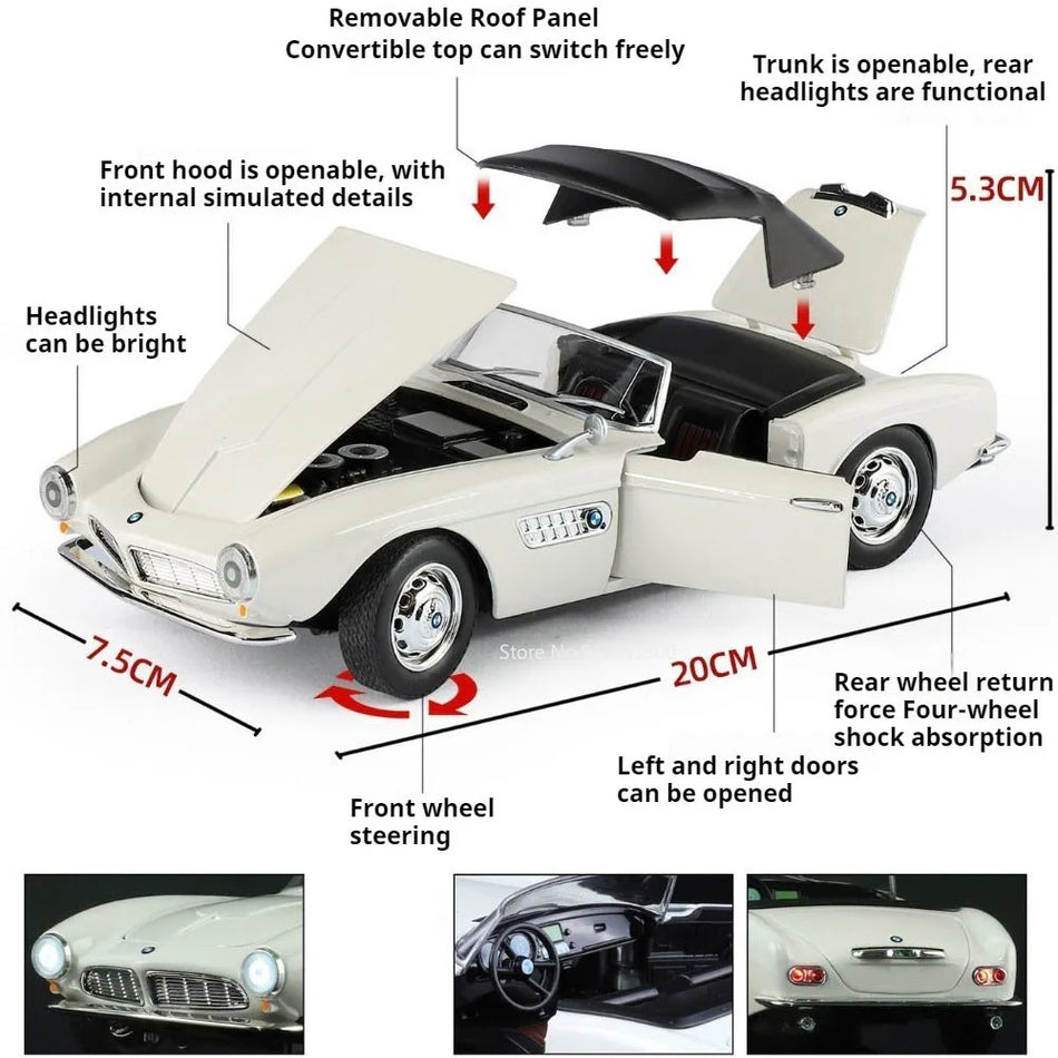 1:24 mērogā sakausējuma diecast roadster M3 automašīnas modeļa rotaļlieta ar atvērtām durvīm