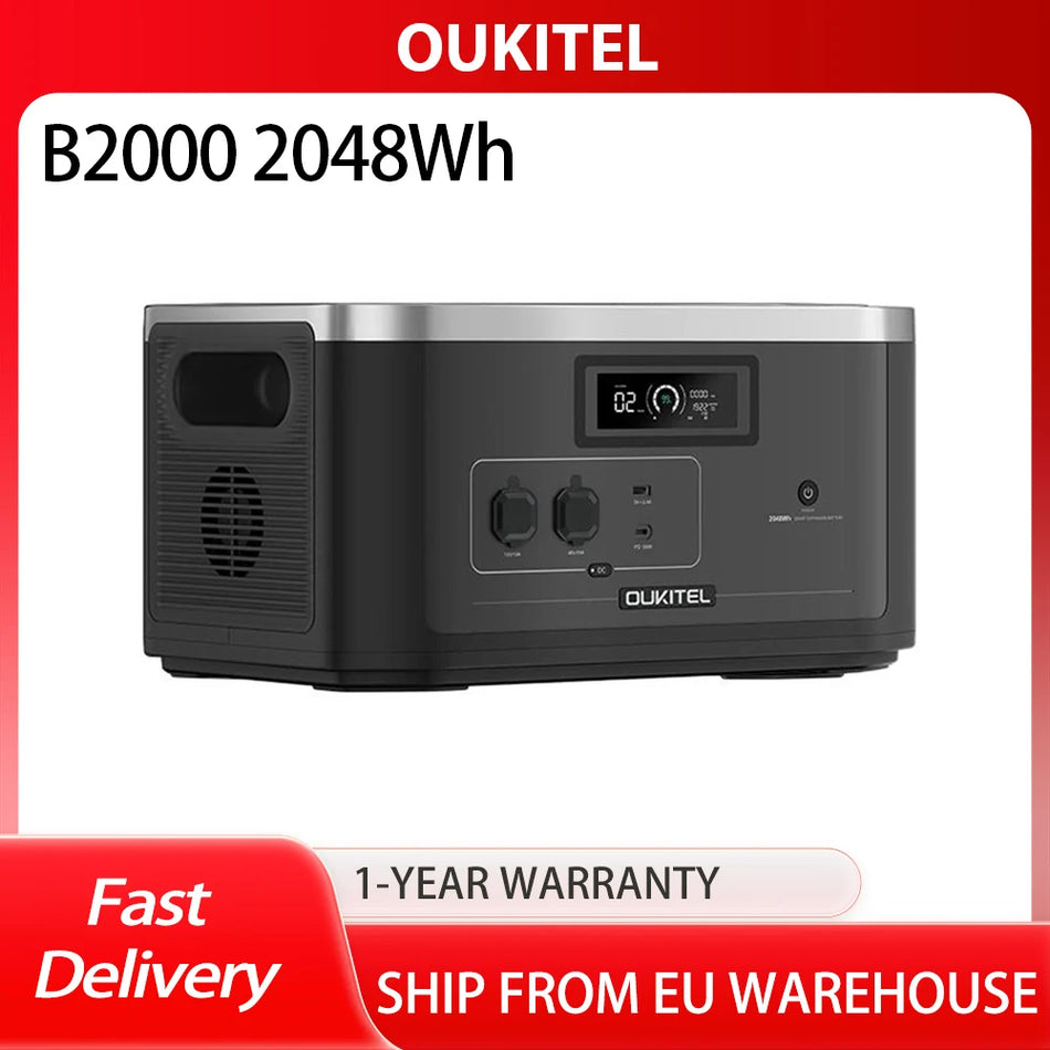 2048Wh LiFePO4 Battery Pack With Pure Sine Wave Inverter, 3500+ Cycle Life, Portable Home Power Station