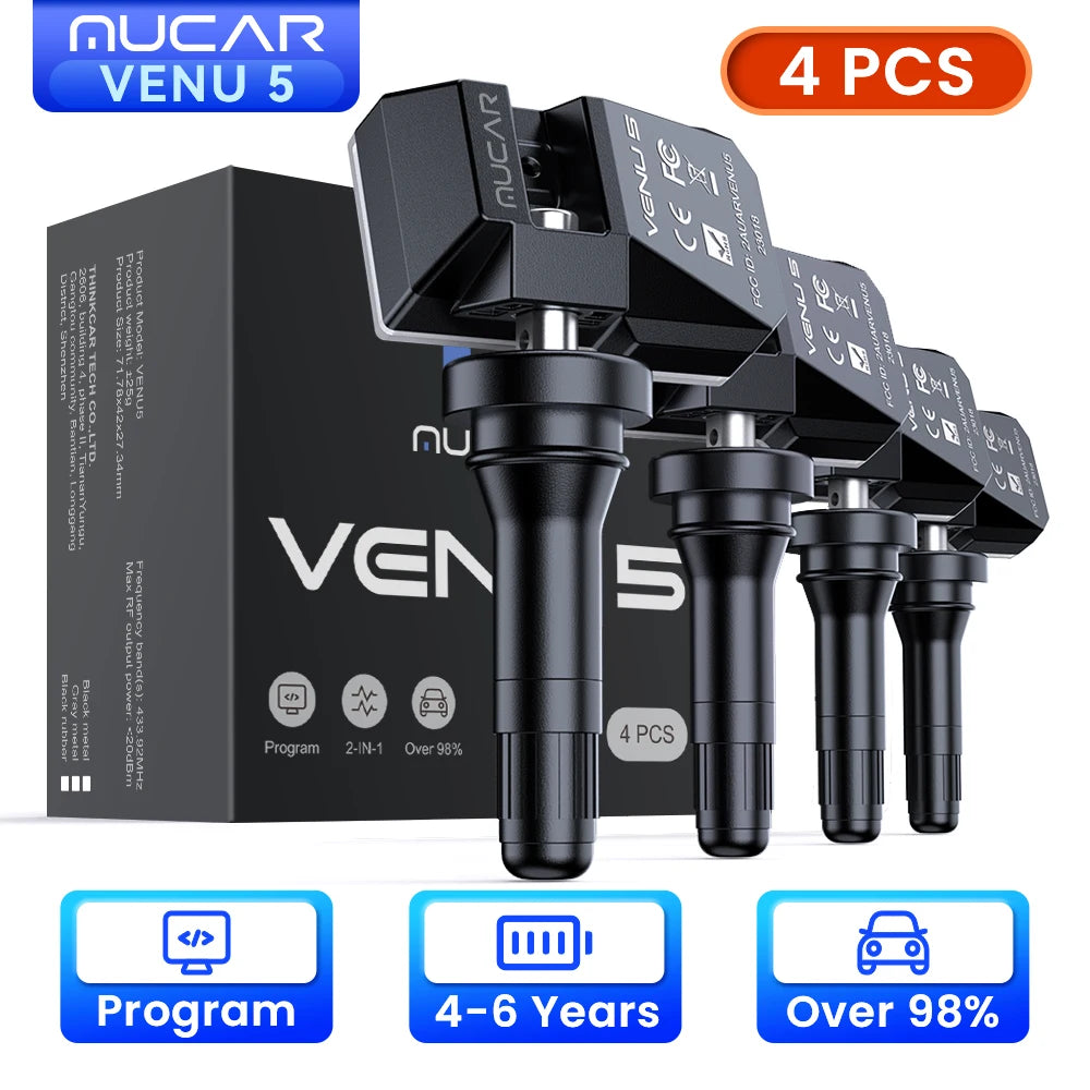 MUCAR VENU 5 Sensor TPMS &ndash; Dual Frequency Technology 4 PCS MUCAR VENU 5 / United States