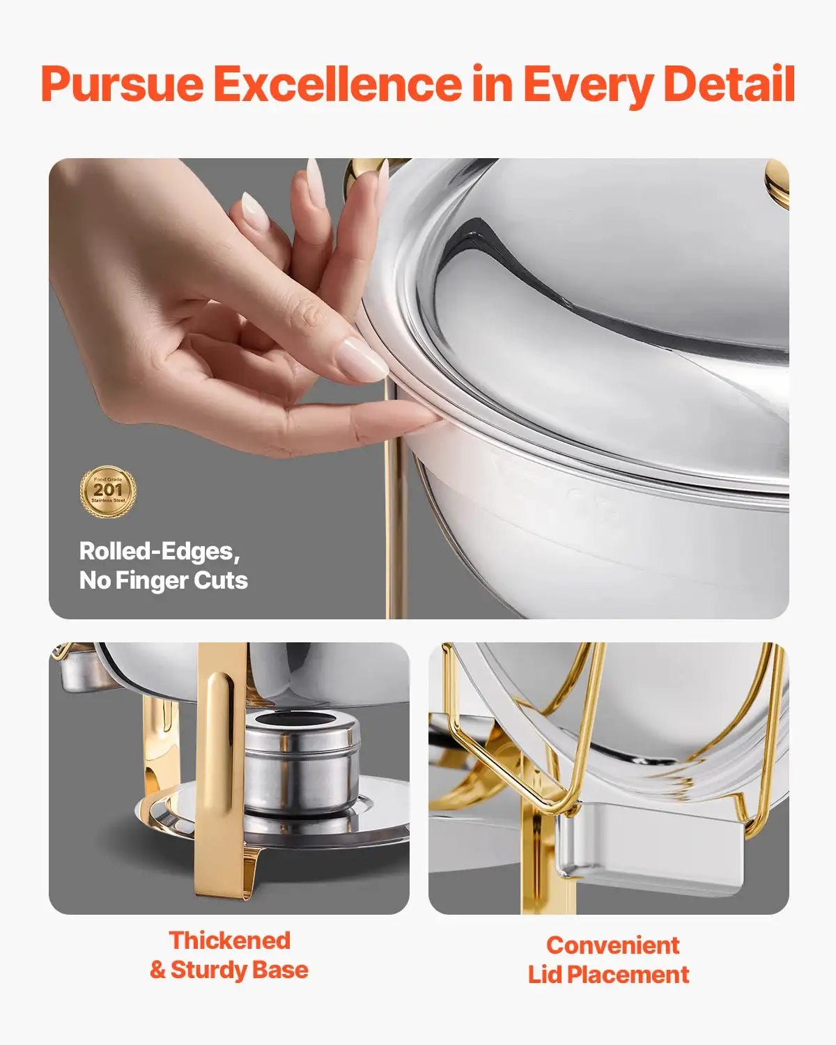 4 Pack Stainless Steel Chafing Dish Set For Party