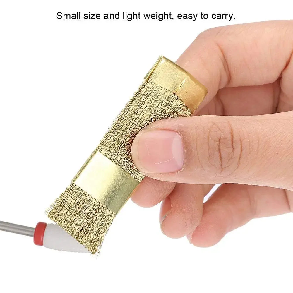 Nail Drill Art Bit Cleaning Brush &ndash; Portable Copper Wire