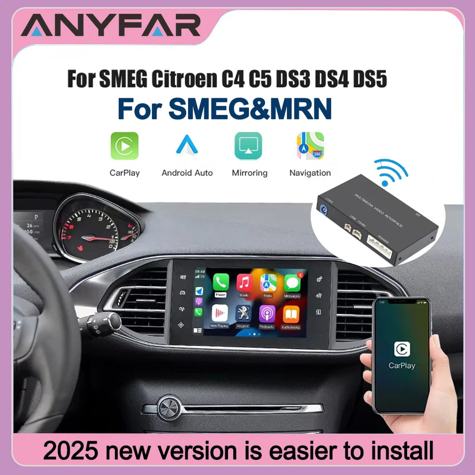 Peugeot Citroën 208 CarPlay și Android Auto Retrofit Wireless