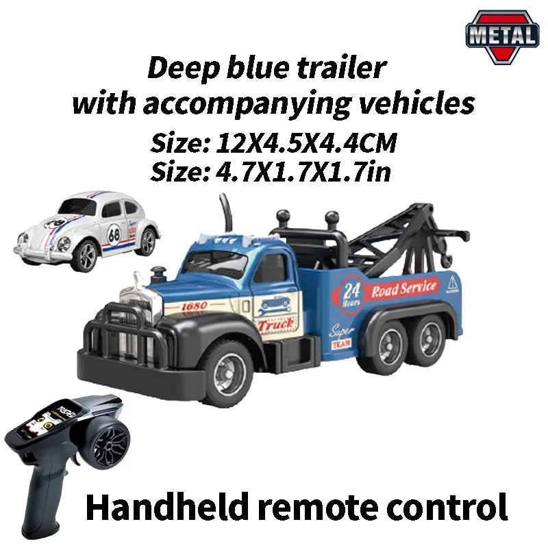 RC Car Pickup Rescue Truck 1/64 &ndash; App Controlled Remote Fun deep blue