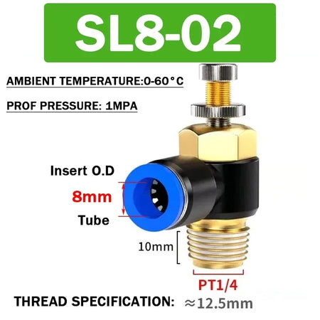 SL Throttle Valve 4 6 8 10 12mm Pneumatic &ndash; Fast Connection SL8-02