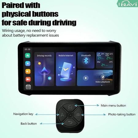 INAVI 6.1 Inch Waterproof LCD Display &ndash; Wireless Carplay Integration