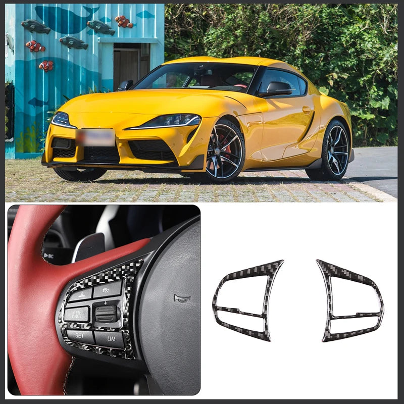 Supra GR A90 için Karbon Fiber Direksiyon Düğme Kapağı