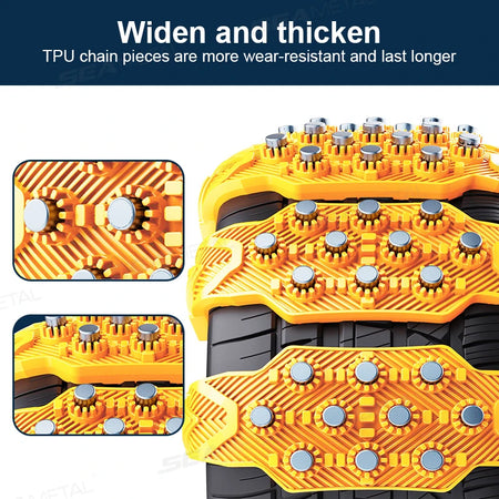 SEAMETAL Anti-Skid Car Snow Chains - Universal Fit Pro