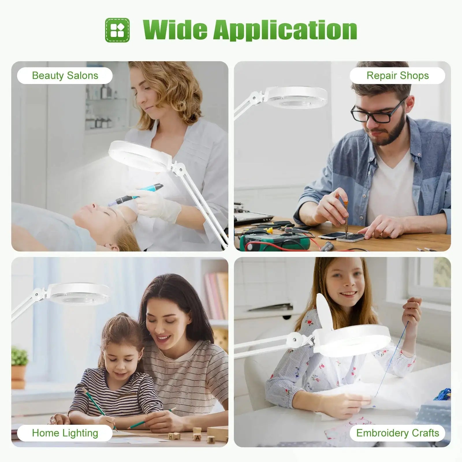 LED Floor Lamp With Magnifier &ndash; 5X-8X Magnification