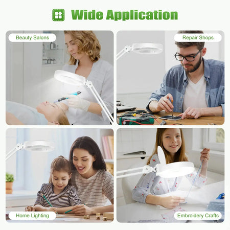LED Floor Lamp With Magnifier &ndash; 5X-8X Magnification
