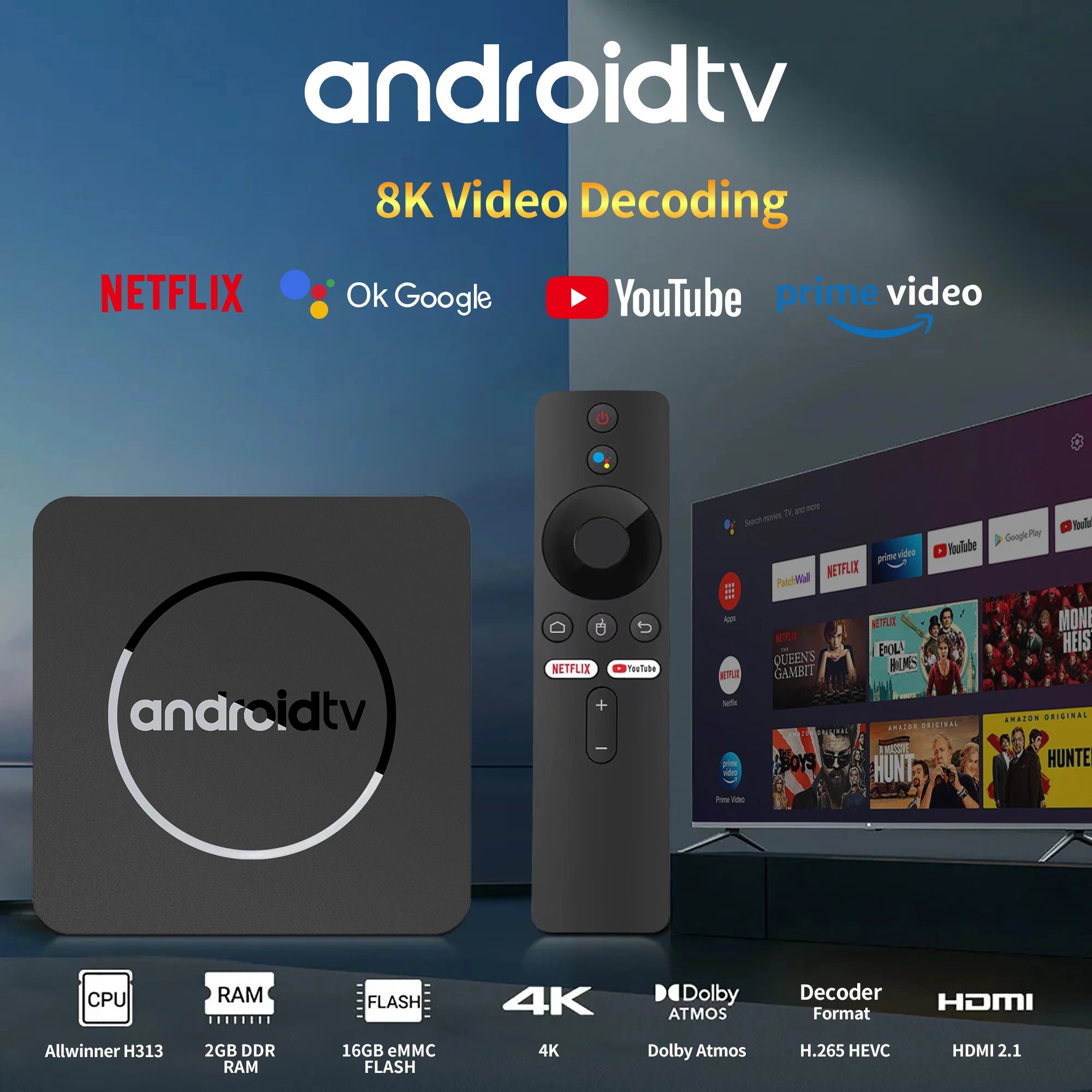 Android 13 4K HDR10+ TV Box H313 2GB16GB &ndash; 4K Streaming