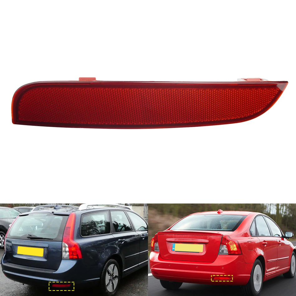 Volvo S40 II ve V50 2008-2015 için Arka Sağ Tampon Reflektörü Kırmızı Lens ABS Plastik