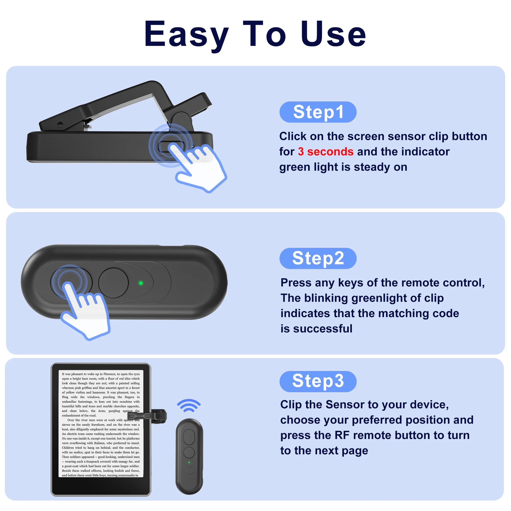 Automatic Remote Control Page Turner &ndash; Wireless Page Turn