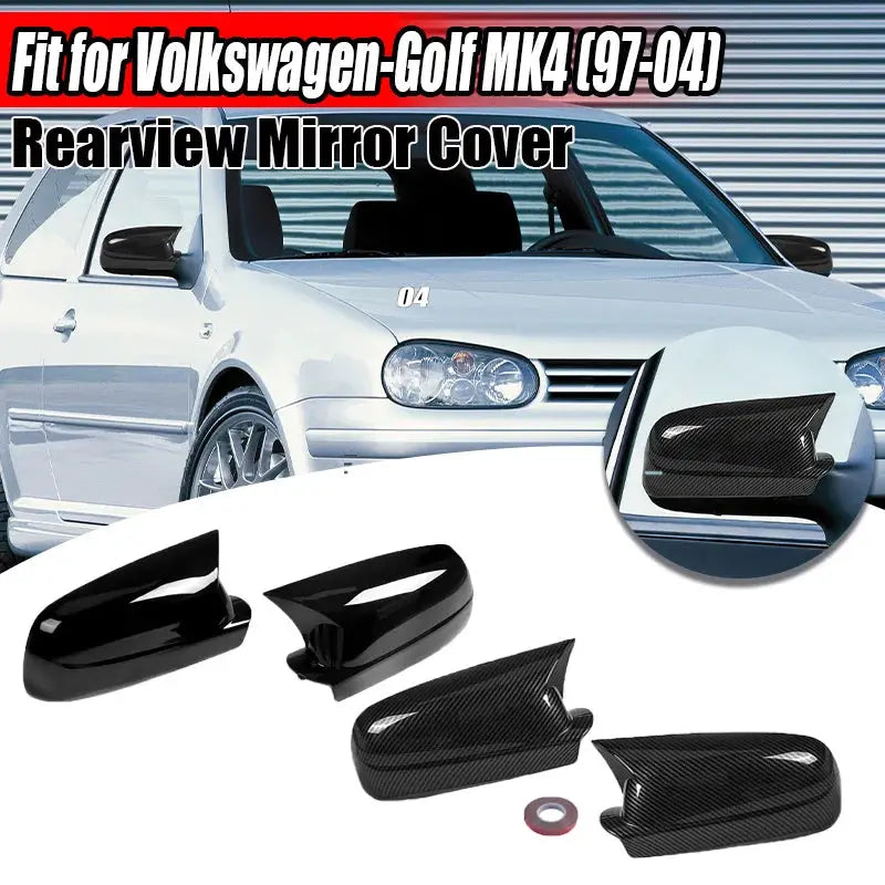 Side Wing Mirror Caps Glossy Black for VW Golf MK4 GTI Jetta Bora Passat B5 by InterCyprus Trading Ltd