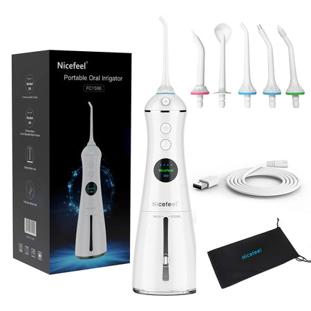 Oral Irrigator Portable Water Flosser &ndash; Rechargeable white