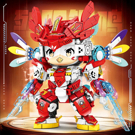 Panda Zodiac Building Blocks Gift Set &ndash; 12-in-1 Figures Rooster / with box / CHINA