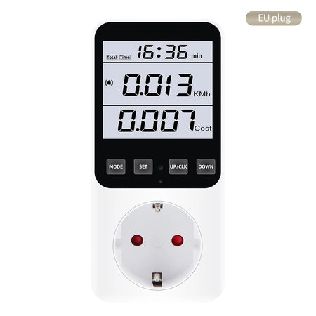 Digital Wattmeter 220V EU Plug &ndash; Energy Usage Monitor White Backlight
