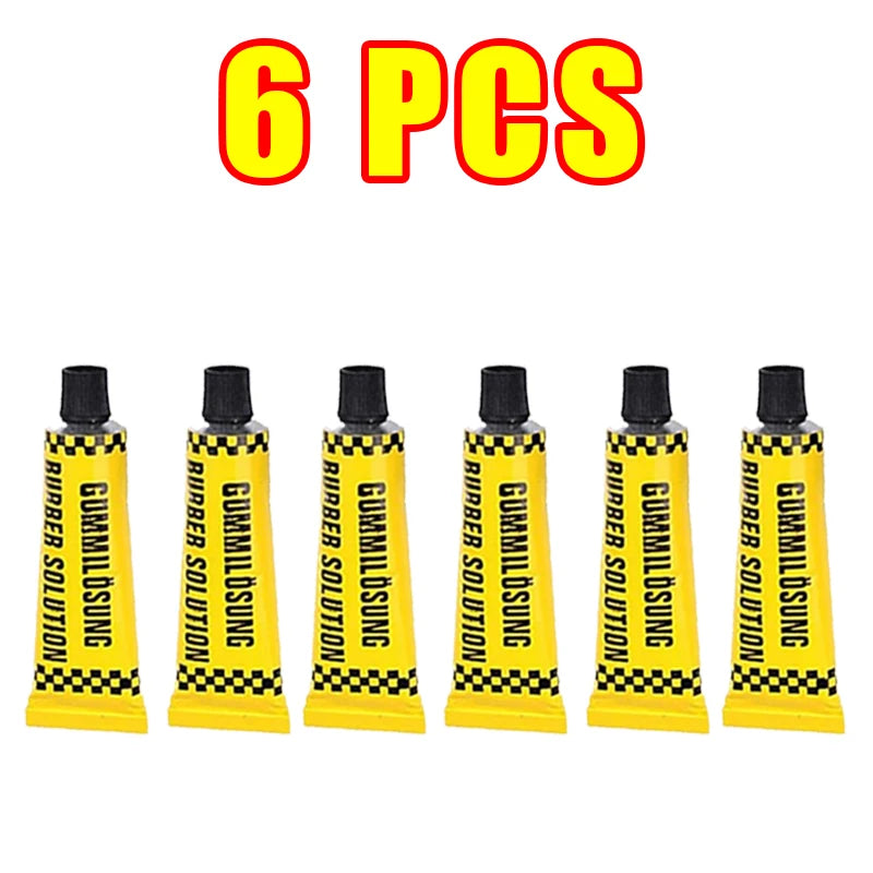 Car Tire Repair Tool Kit - Tubeless Tyre Puncture Plug Set for Motorcycles &amp; Trucks 6Pcs