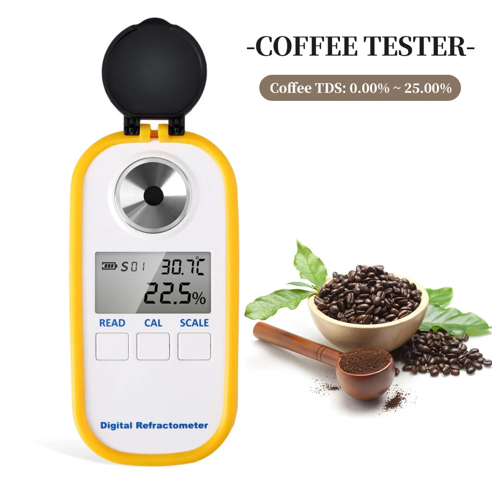 2-in-1 Auto Refractometer &ndash; Coffee Sugar Meter 0-25 Percent