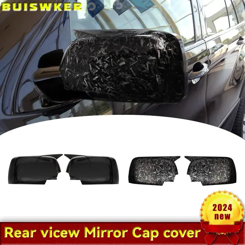 2pcs New M Look Mirror Covers Carbon fiber Glossy Black Rearview Side Mirror cover Caps for BMW X5 E53 1999-2006 by InterCyprus Trading Ltd