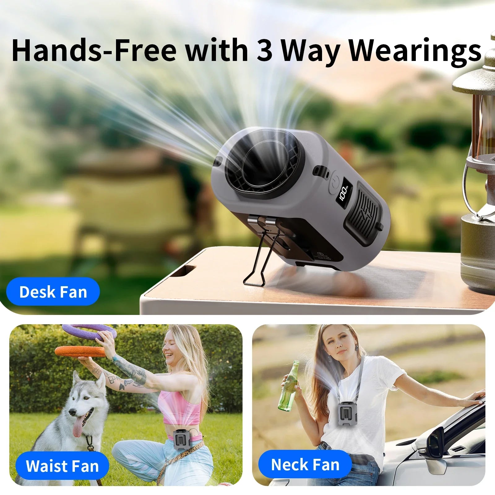 Mini Portable Waist Fan &ndash; 4 Speed Strong Wind with Power Bank