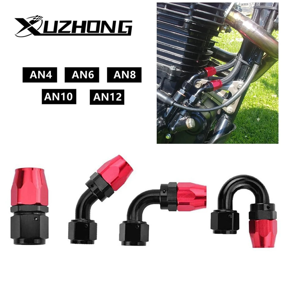 Adaptateur de raccord pivotant en aluminium AN pour AN4-AN12, 0/45/90/180, ligne de carburant et d'huile