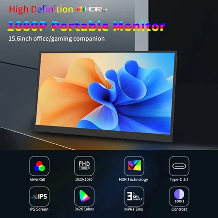 JJRC 14.1 Inch Portable Monitor &ndash; Full HD 1080P IPS Display